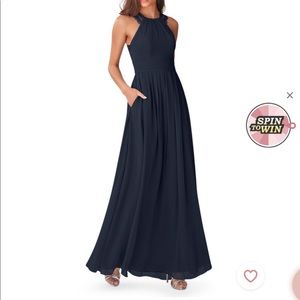 Azazie navy blue bridesmaid dress